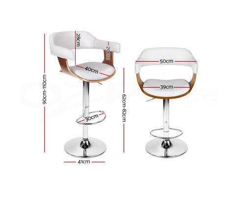 Artiss Wooden PU Leather Bar Stool
