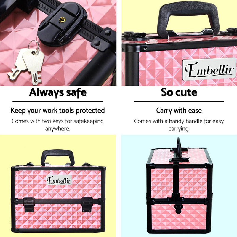 Beauty Makeup Case - Diamond Pink