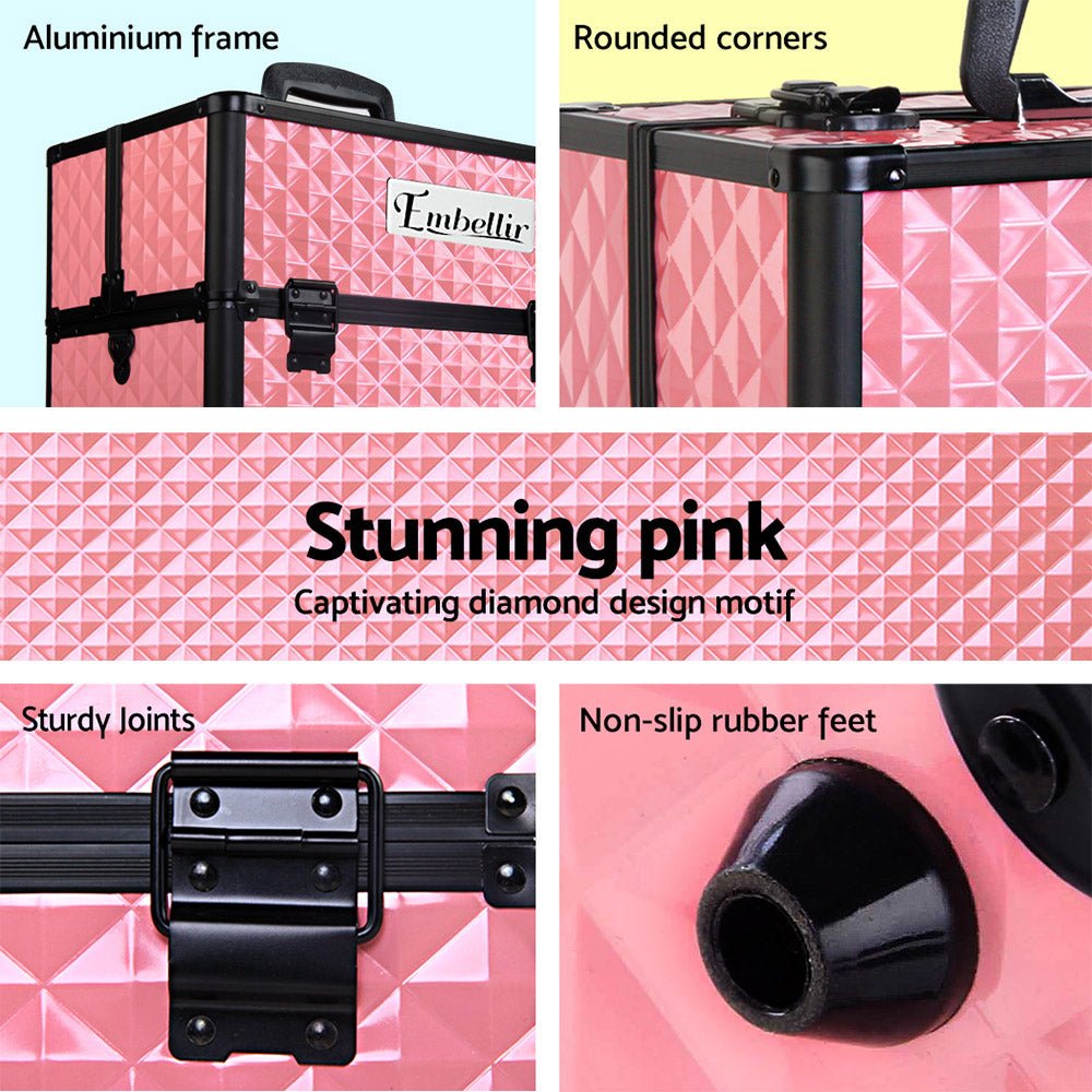 Beauty Makeup Case - Diamond Pink