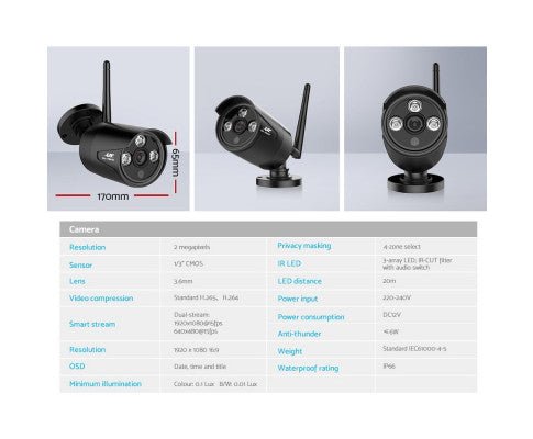 UL-tech Wireless CCTV Home Security Camera System WIFI Outdoor 8CH 3MP NVR 4TB