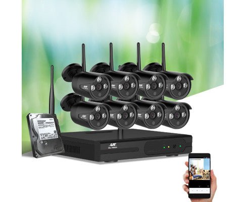 UL-tech Wireless CCTV Home Security Camera System WIFI Outdoor 8CH 3MP NVR 4TB