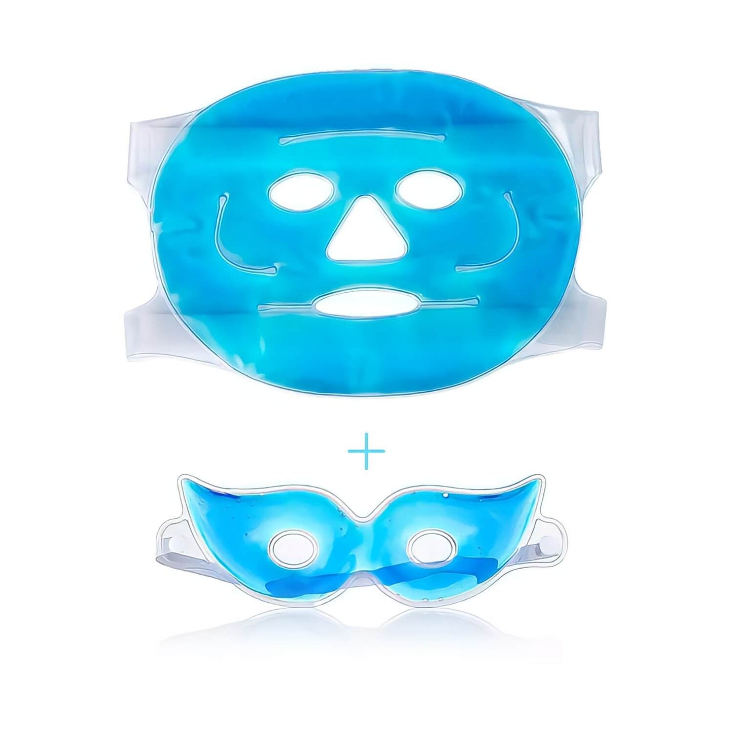 Full face mask and eye mask comb for skincare and cold therapy.