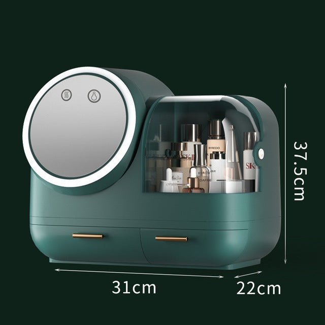 High Quality Makeup Storage Organizer Case LED Light With Fan