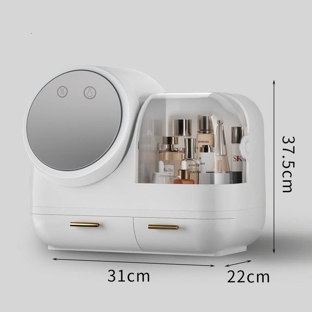 High Quality Makeup Storage Organizer Case LED Light With Fan