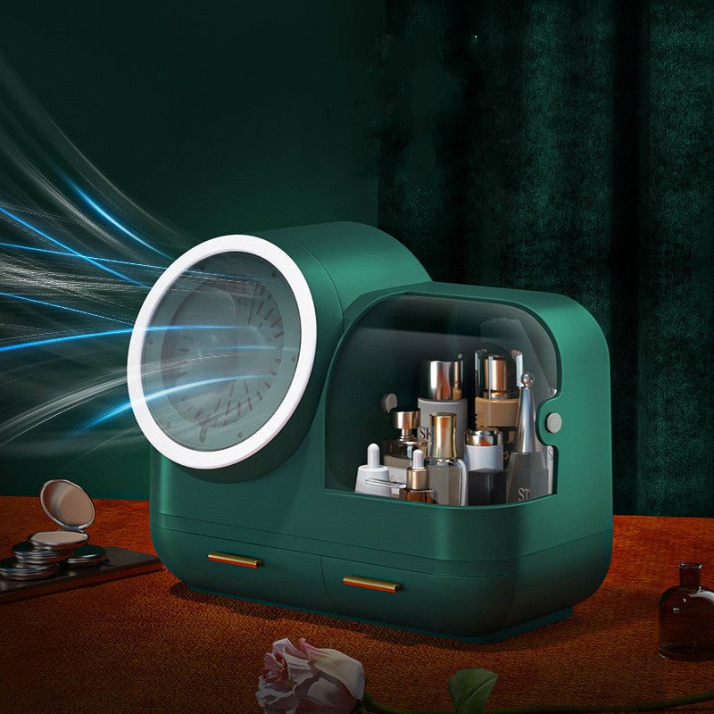 High Quality Makeup Storage Organizer Case LED Light With Fan