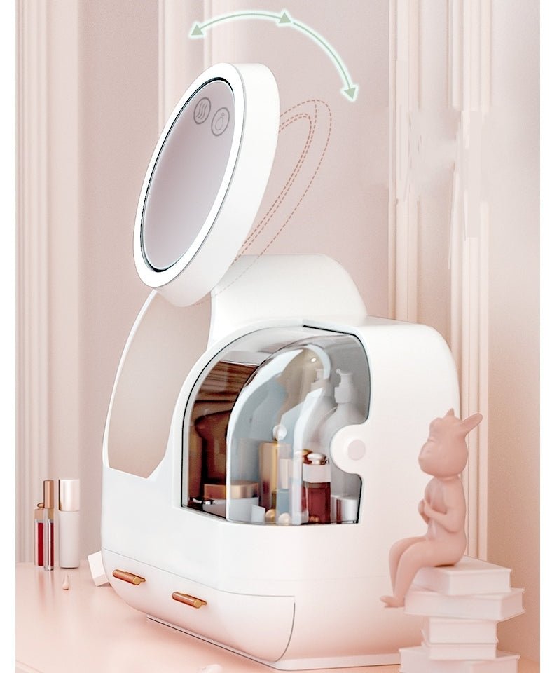 High Quality Makeup Storage Organizer Case LED Light With Fan