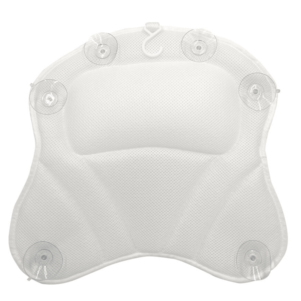 Perfect bathtub cushion with six suction cups to prevent it to slip in your bathtub. Extremely comfortable and relaxing.