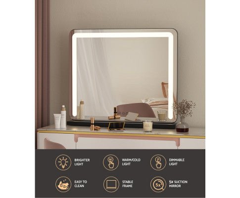 Embellir Makeup Mirror With Light Hollywood Vanity LED Tabletop Mirrors 50X60CM