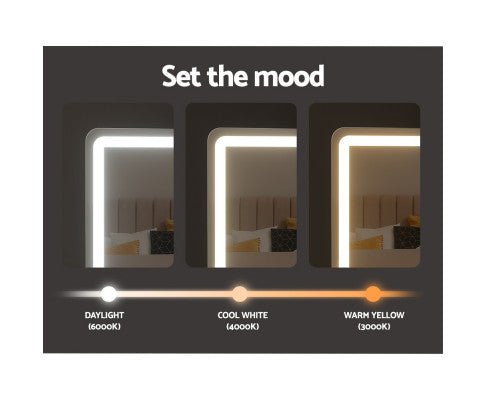 Embellir Makeup Mirror With Light Hollywood Vanity LED Tabletop Mirrors 50X60CM