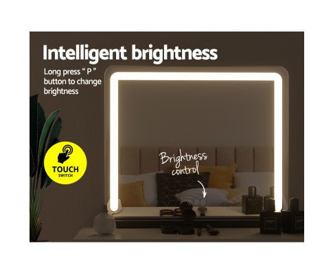 Embellir Makeup Mirror With Light Hollywood Vanity LED Tabletop Mirrors 50X60CM