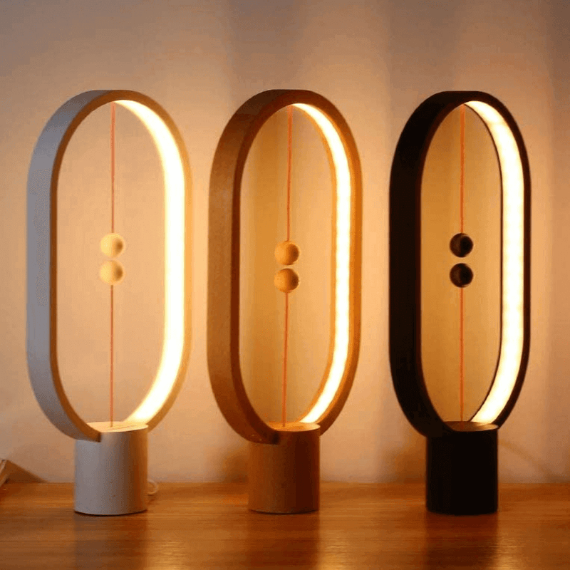 Balance lamp with LED lights and rechargeable battery. Perfect ornament for office decor and home decor.