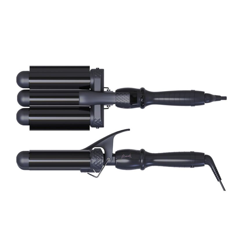 Mermade Hair Pro Waver 32mm Black 3 Barrel Styling Wand Mermaid Wave Tool