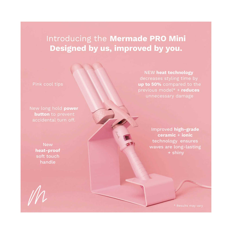 Mermade Hair Pro Waver Mini 25mm Pink 3 Barrel