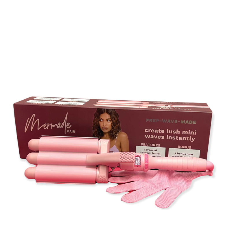 Mermade Hair Pro Waver Mini 25mm Pink 3 Barrel