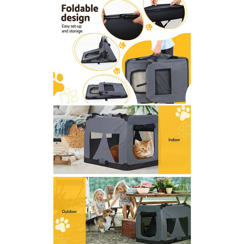 i.Pet Pet Stroller Dog Pram Large Cat Carrier Travel Foldable 4 Wheels Double