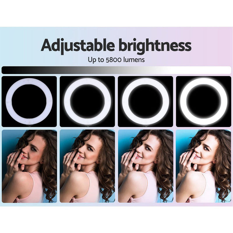 Embellir Ring Light 19" LED 5800LM Black With Stand Make Up Studio Video