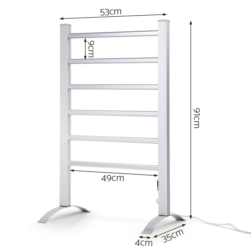 Devanti Electric Heated Towel Rail - 6 Bars