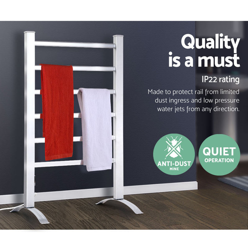 Devanti Electric Heated Towel Rail - 6 Bars