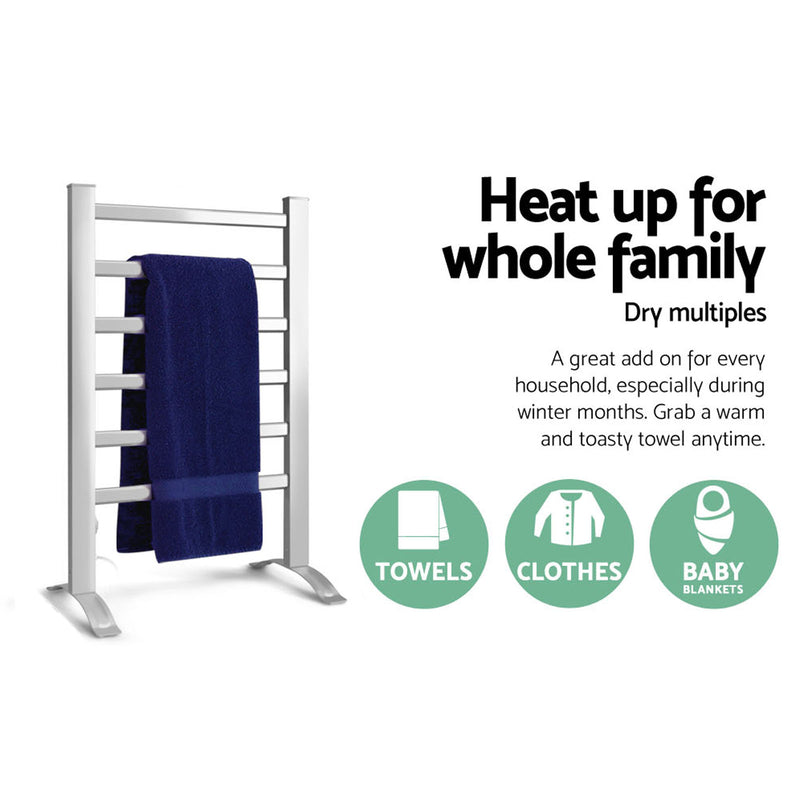Devanti Electric Heated Towel Rail - 6 Bars