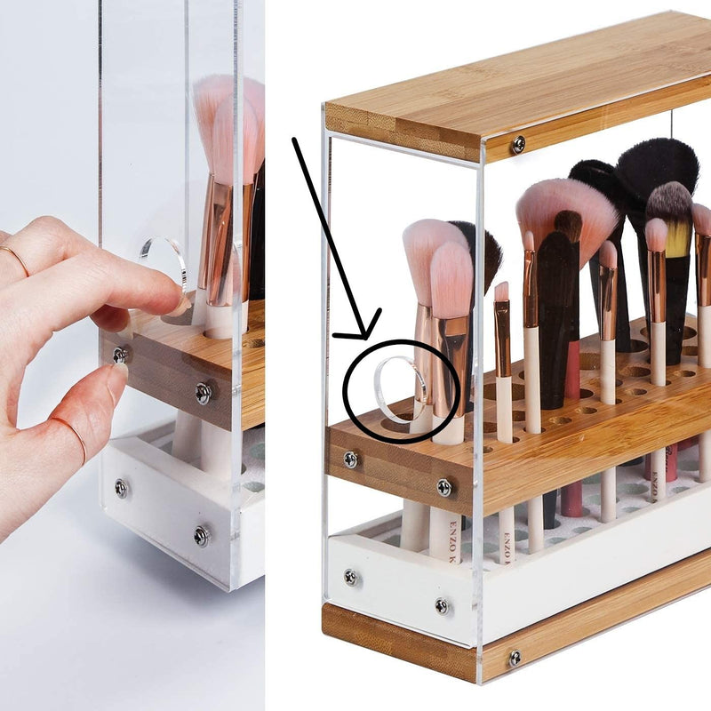 31 Holes Acrylic Bamboo Brush Holder