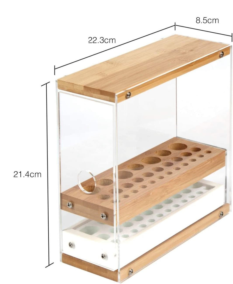 31 Holes Acrylic Bamboo Brush Holder