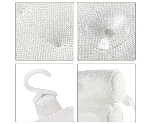 3D Spa Mesh Bath Pillow Neck Back Support Bathtub Tub Cushions
