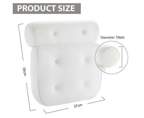 3D Spa Mesh Bath Pillow Neck Back Support Bathtub Tub Cushions