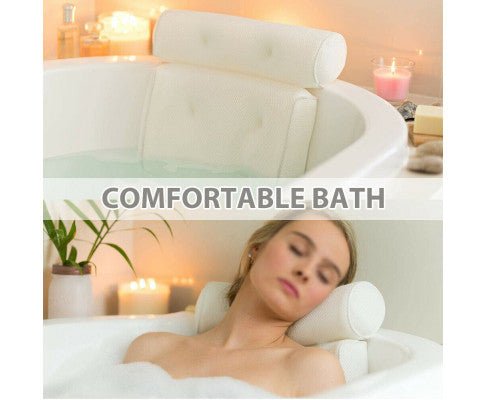 3D Spa Mesh Bath Pillow Neck Back Support Bathtub Tub Cushions
