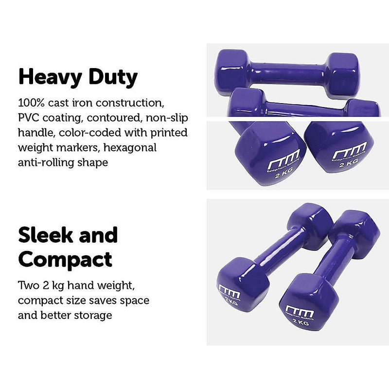 Rubber Coated Dumbbell Set 