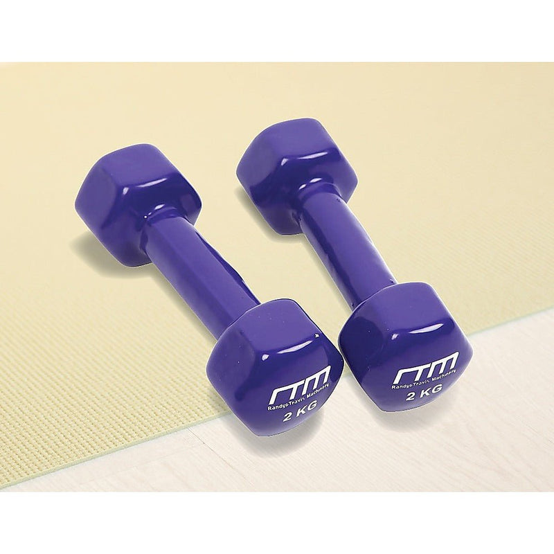 Rubber Coated Dumbbell Set 