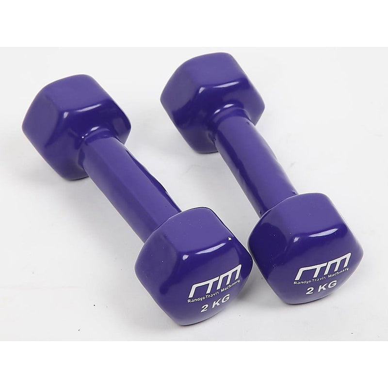 Rubber Coated Dumbbell Set 
