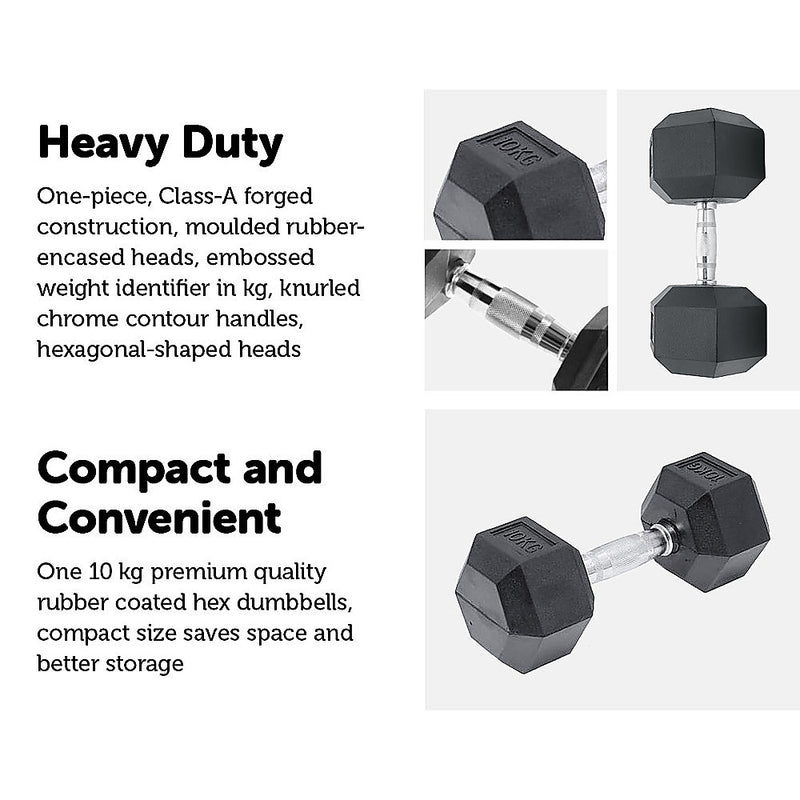10KG Hex Dumbbells 