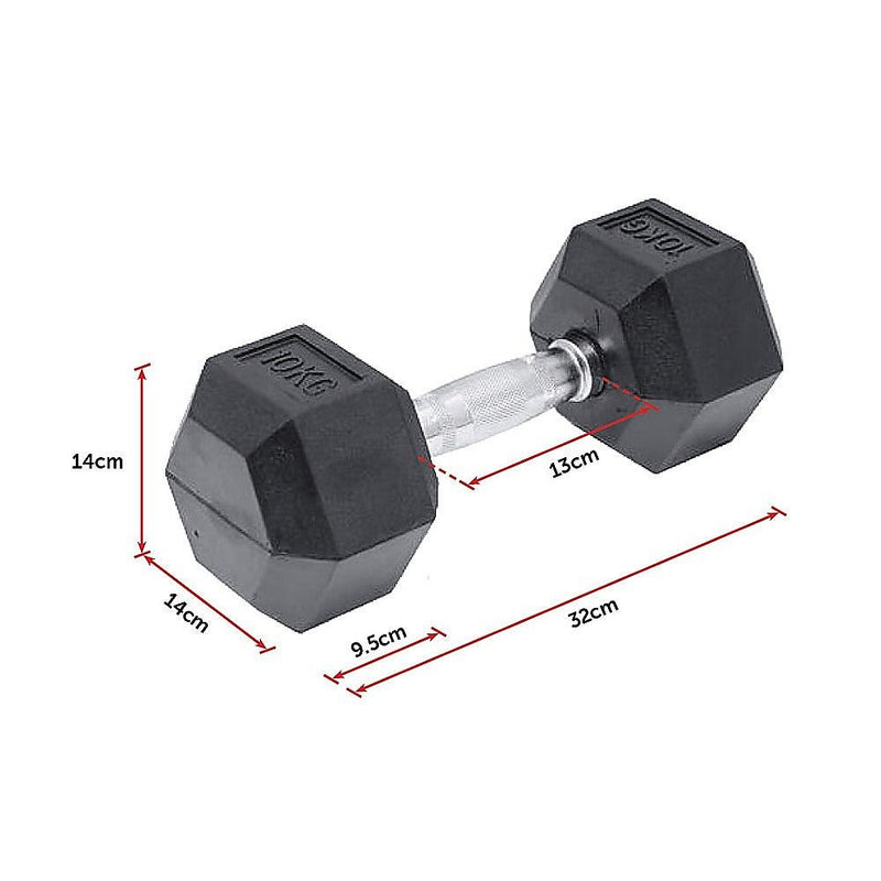 10KG Hex Dumbbells 