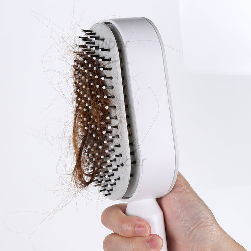 Self-cleaning hair brush